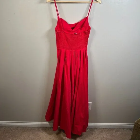 Hello Molly My Standards Maxi Dress Size 4 Red Assymetrical Event Party Wedding - Picture 3 of 12